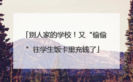 别人家的学校！又“偷偷”往学生饭卡里充钱了